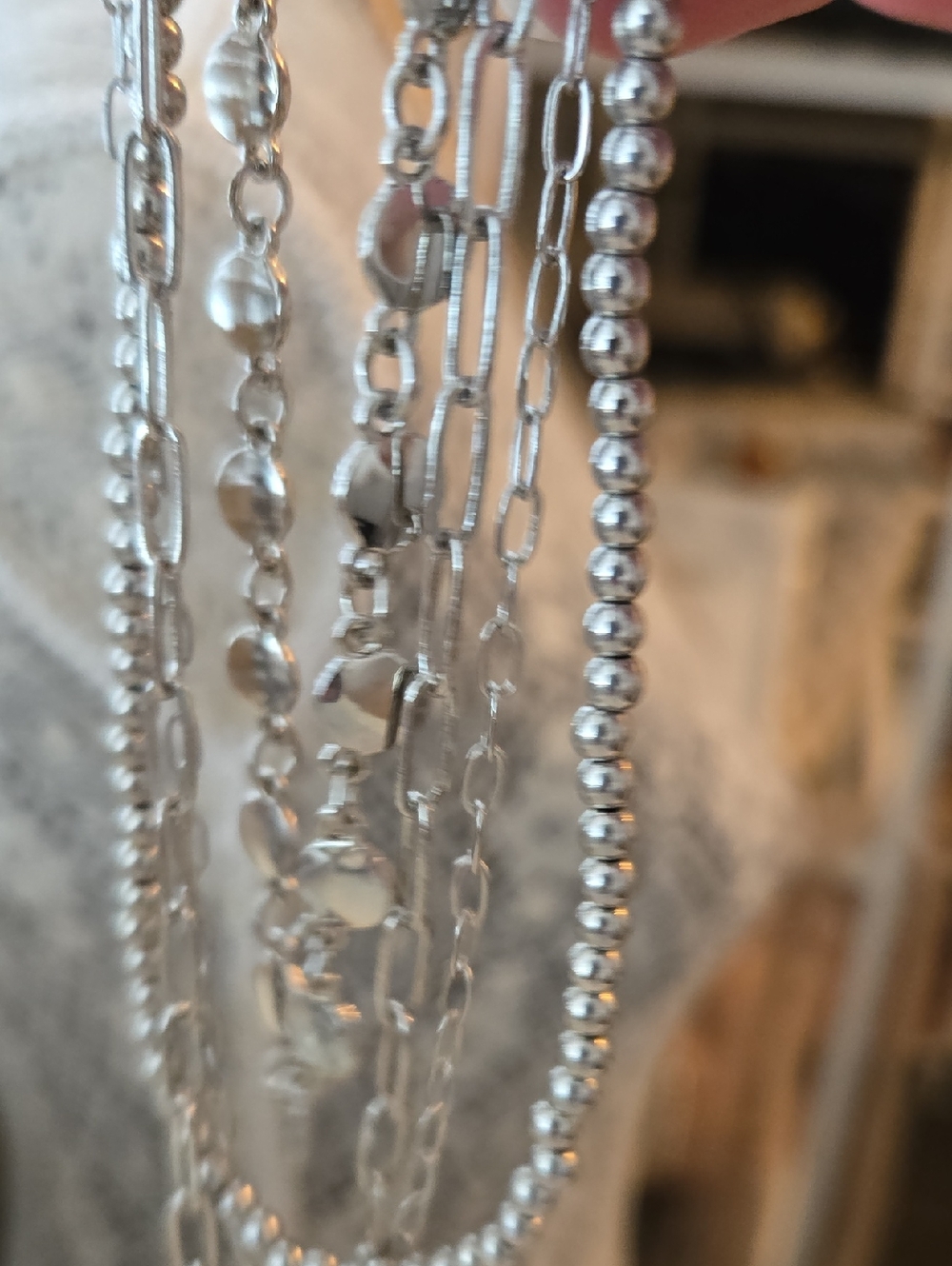 Silver Multi-Chain Necklace - Elegant Layered Look